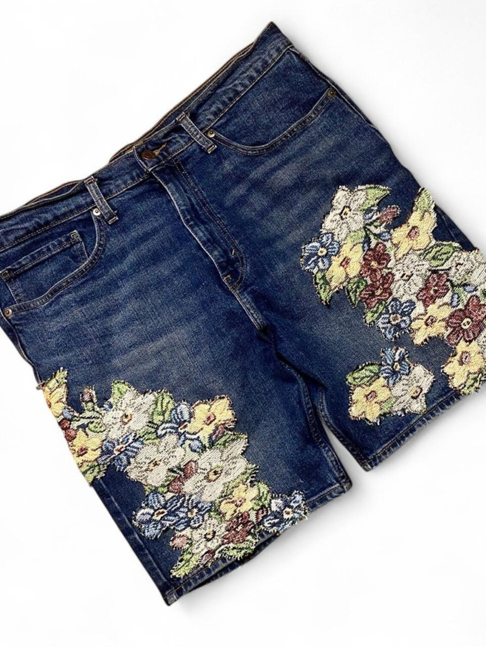 Denim Floral Tapestry Men’s Shorts